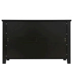 Modern Black Storage Solid Wood Retro Shell Handle Side Cabinet