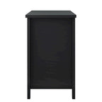 Modern Black Storage Solid Wood Retro Shell Handle Side Cabinet