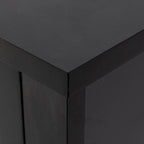 Modern Black Storage Solid Wood Retro Shell Handle Side Cabinet