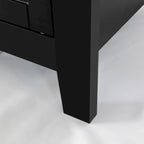 Modern Black Storage Solid Wood Retro Shell Handle Side Cabinet