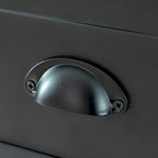 Modern Black Storage Solid Wood Retro Shell Handle Side Cabinet