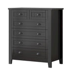 Modern Black Storage Solid Wood Retro Shell Handle Side Cabinet