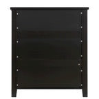 Modern Black Storage Solid Wood Retro Shell Handle Side Cabinet