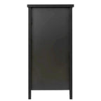 Modern Black Storage Solid Wood Retro Shell Handle Side Cabinet