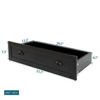 Modern Black Storage Solid Wood Retro Shell Handle Side Cabinet