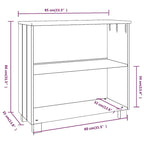 vidaXL Sideboard Storage Kitchen Cabinet for Hallway HAMAR Solid Wood Pine - 33.5x13.8x31.5