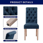 CHUN YI Linen Parsons Modern Button Dining Chair (Set of 2)