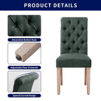 CHUN YI Linen Parsons Modern Button Dining Chair (Set of 2)
