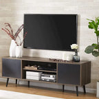 WAMPAT Mid Century Modern TV Stand 61.6 inch Black & Grey