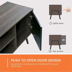 WAMPAT Mid Century Modern TV Stand 61.6 inch Black & Grey