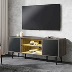 WAMPAT Mid Century Modern TV Stand 61.6 inch Black & Grey