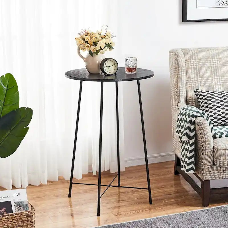 Taomika, Bistro Pub Table Round Dining Table-Brown/Black/Coffee/Maple Color-Four Colors