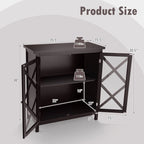 Buffet Cabinet with Tempered Glass Doors & Adjustable Shelves for Kitchen - 35.5 x 15.5 x 38 (L x W x H)