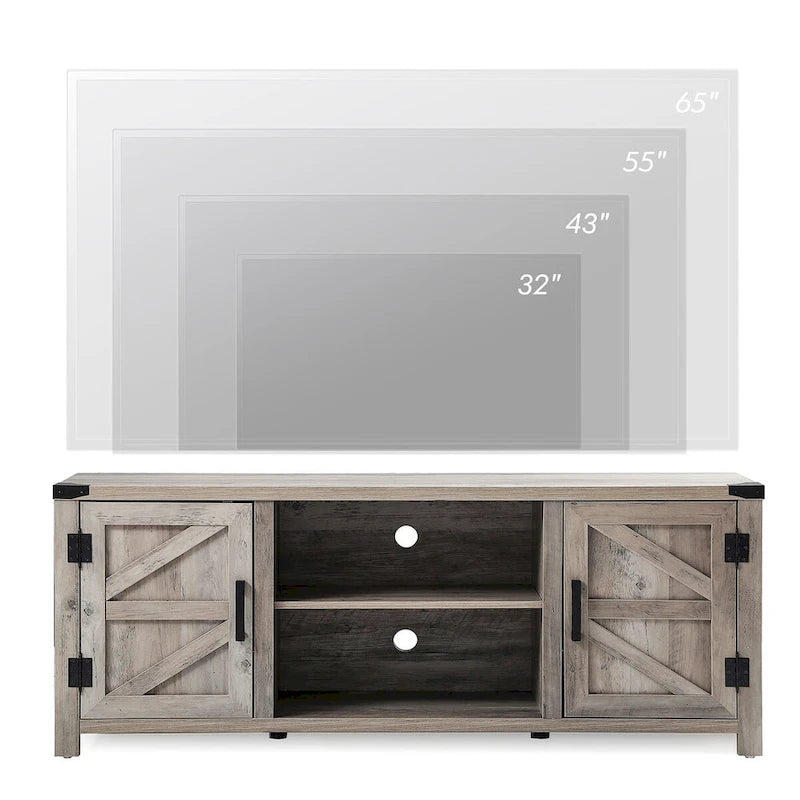 Farmhouse Barndoor TV Stand Entertainment Center for TVs up to 70-inch