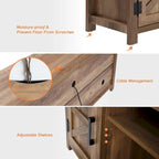Farmhouse Barndoor TV Stand Entertainment Center for TVs up to 70-inch