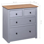 vidaXL Sideboard Drawer Cupboard for Bedroom Storage Cabinet Pine Panama Range - 31.5 x 15.7 x 32.7