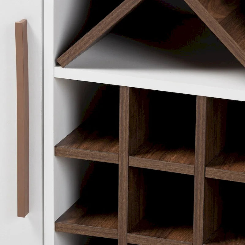 Pietro Mid-Century Modern Finished Wine Cabinet - 38.78 High x 47.24 Wide x 13.39 Deep