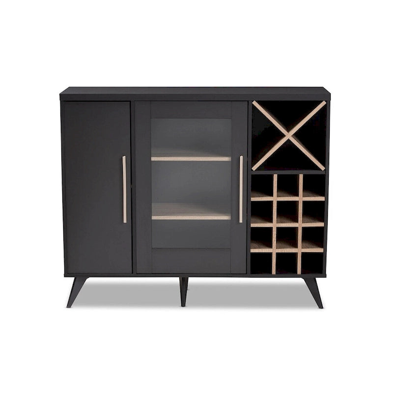 Pietro Mid-Century Modern Finished Wine Cabinet - 38.78 High x 47.24 Wide x 13.39 Deep