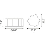 Coffee Table - 36.6  W x 36.2  D x 15.4  H
