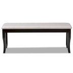 Cornelie Modern and Contemporary Transitional Fabric Upholstered and Dark Brown Finished Wood Dining Bench