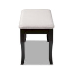 Cornelie Modern and Contemporary Transitional Fabric Upholstered and Dark Brown Finished Wood Dining Bench