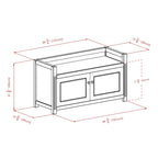Charleston Storage Bench, Walnut - 39.76 x 15.35 x 21.65 inches