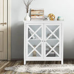 Costway Kitchen Buffet Sideboard Storage Cabinet w/Glass Doors & - See Details