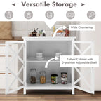 Costway Kitchen Buffet Sideboard Storage Cabinet w/Glass Doors & - See Details