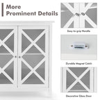 Costway Kitchen Buffet Sideboard Storage Cabinet w/Glass Doors & - See Details