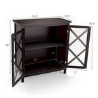 Costway Kitchen Buffet Sideboard Storage Cabinet w/Glass Doors & - See Details