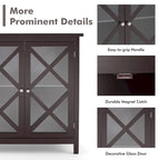 Costway Kitchen Buffet Sideboard Storage Cabinet w/Glass Doors & - See Details