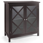 Costway Kitchen Buffet Sideboard Storage Cabinet w/Glass Doors & - See Details