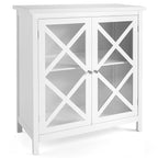 Costway Kitchen Buffet Sideboard Storage Cabinet w/Glass Doors & - See Details
