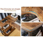 JJS L-Shaped Home Office Corner Writing Computer Desk with Build-in Bookcase