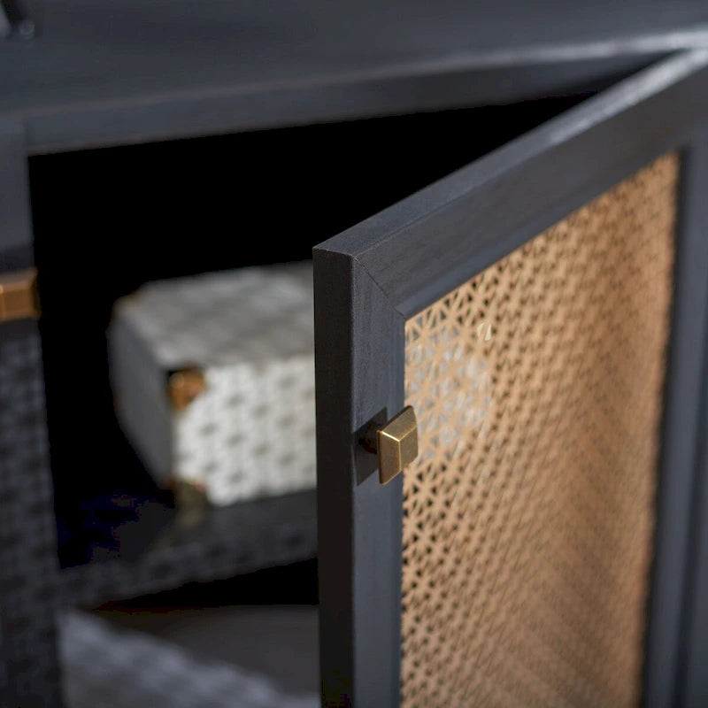 SAFAVIEH Micaela 63-inch 4-Door Storage Media TV Stand - 63.1  W x 16.3  D x 31.7  H - 63Wx16Dx32H