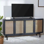 SAFAVIEH Micaela 63-inch 4-Door Storage Media TV Stand - 63.1  W x 16.3  D x 31.7  H - 63Wx16Dx32H