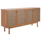 SAFAVIEH Micaela 63-inch 4-Door Storage Media TV Stand - 63.1  W x 16.3  D x 31.7  H - 63Wx16Dx32H