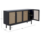 SAFAVIEH Micaela 63-inch 4-Door Storage Media TV Stand - 63.1  W x 16.3  D x 31.7  H - 63Wx16Dx32H