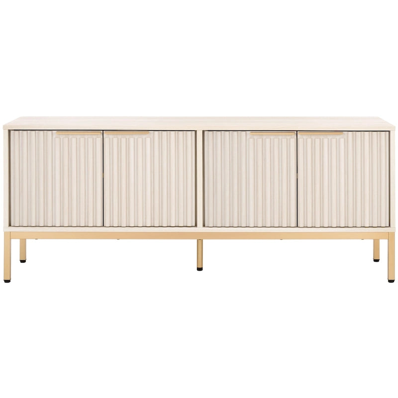 SAFAVIEH Deandra 4-Door Entertainment Media Stand (Fits Up To 65  Flatscreen TV) - 60.8 In. x 17.7 In. x 24.6 In. - 61Wx18Dx25H