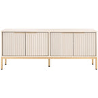 SAFAVIEH Deandra 4-Door Entertainment Media Stand (Fits Up To 65  Flatscreen TV) - 60.8 In. x 17.7 In. x 24.6 In. - 61Wx18Dx25H