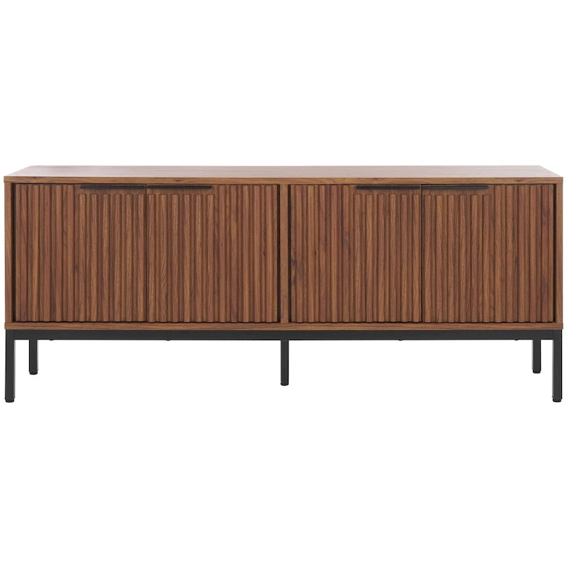 SAFAVIEH Deandra 4-Door Entertainment Media Stand (Fits Up To 65  Flatscreen TV) - 60.8 In. x 17.7 In. x 24.6 In. - 61Wx18Dx25H