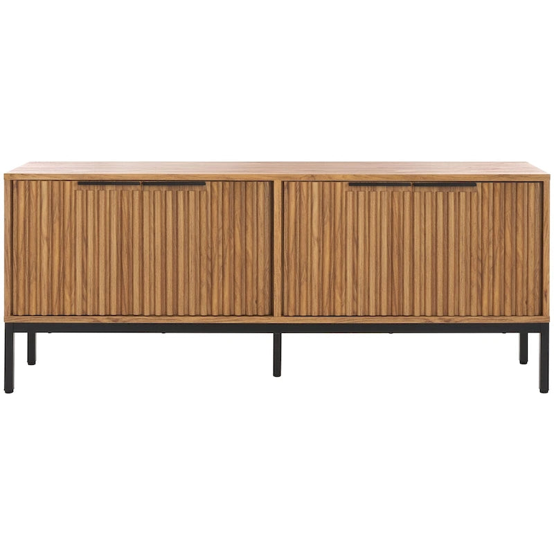 SAFAVIEH Deandra 4-Door Entertainment Media Stand (Fits Up To 65  Flatscreen TV) - 60.8 In. x 17.7 In. x 24.6 In. - 61Wx18Dx25H