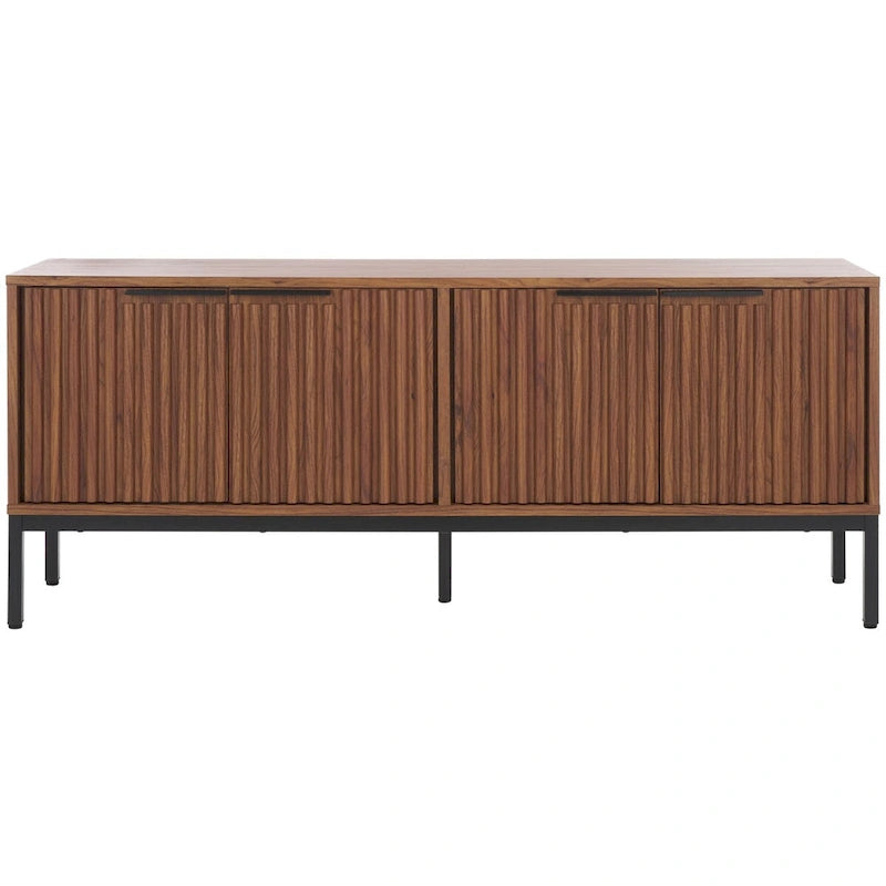 SAFAVIEH Deandra 4-Door Entertainment Media Stand (Fits Up To 65  Flatscreen TV) - 60.8 In. x 17.7 In. x 24.6 In. - 61Wx18Dx25H