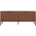 SAFAVIEH Deandra 4-Door Entertainment Media Stand (Fits Up To 65  Flatscreen TV) - 60.8 In. x 17.7 In. x 24.6 In. - 61Wx18Dx25H