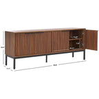 SAFAVIEH Deandra 4-Door Entertainment Media Stand (Fits Up To 65  Flatscreen TV) - 60.8 In. x 17.7 In. x 24.6 In. - 61Wx18Dx25H