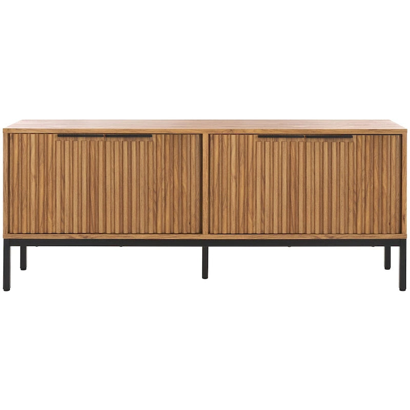 SAFAVIEH Deandra 4-Door Entertainment Media Stand (Fits Up To 65  Flatscreen TV) - 60.8 In. x 17.7 In. x 24.6 In. - 61Wx18Dx25H