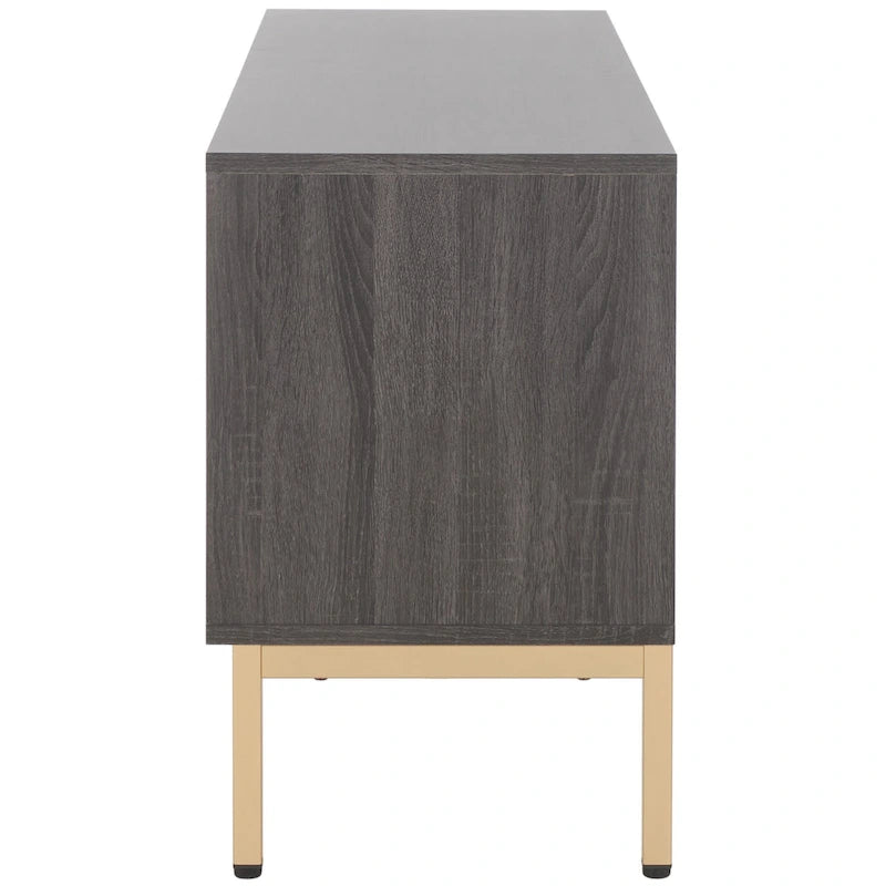 SAFAVIEH Deandra 4-Door Entertainment Media Stand (Fits Up To 65  Flatscreen TV) - 60.8 In. x 17.7 In. x 24.6 In. - 61Wx18Dx25H