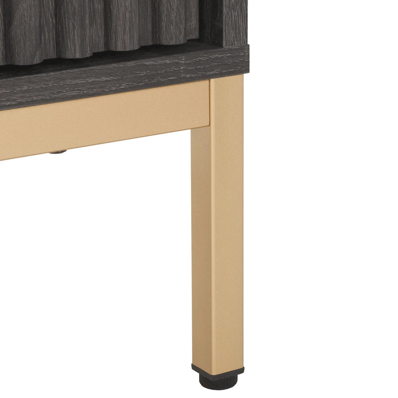 SAFAVIEH Deandra 4-Door Entertainment Media Stand (Fits Up To 65  Flatscreen TV) - 60.8 In. x 17.7 In. x 24.6 In. - 61Wx18Dx25H