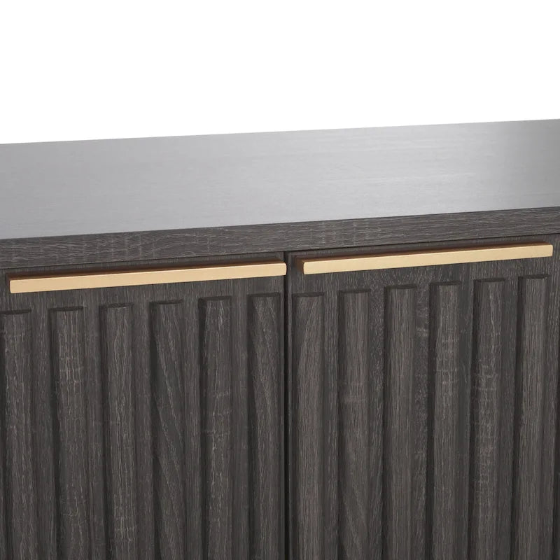 SAFAVIEH Deandra 4-Door Entertainment Media Stand (Fits Up To 65  Flatscreen TV) - 60.8 In. x 17.7 In. x 24.6 In. - 61Wx18Dx25H