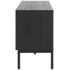 SAFAVIEH Deandra 4-Door Entertainment Media Stand (Fits Up To 65  Flatscreen TV) - 60.8 In. x 17.7 In. x 24.6 In. - 61Wx18Dx25H